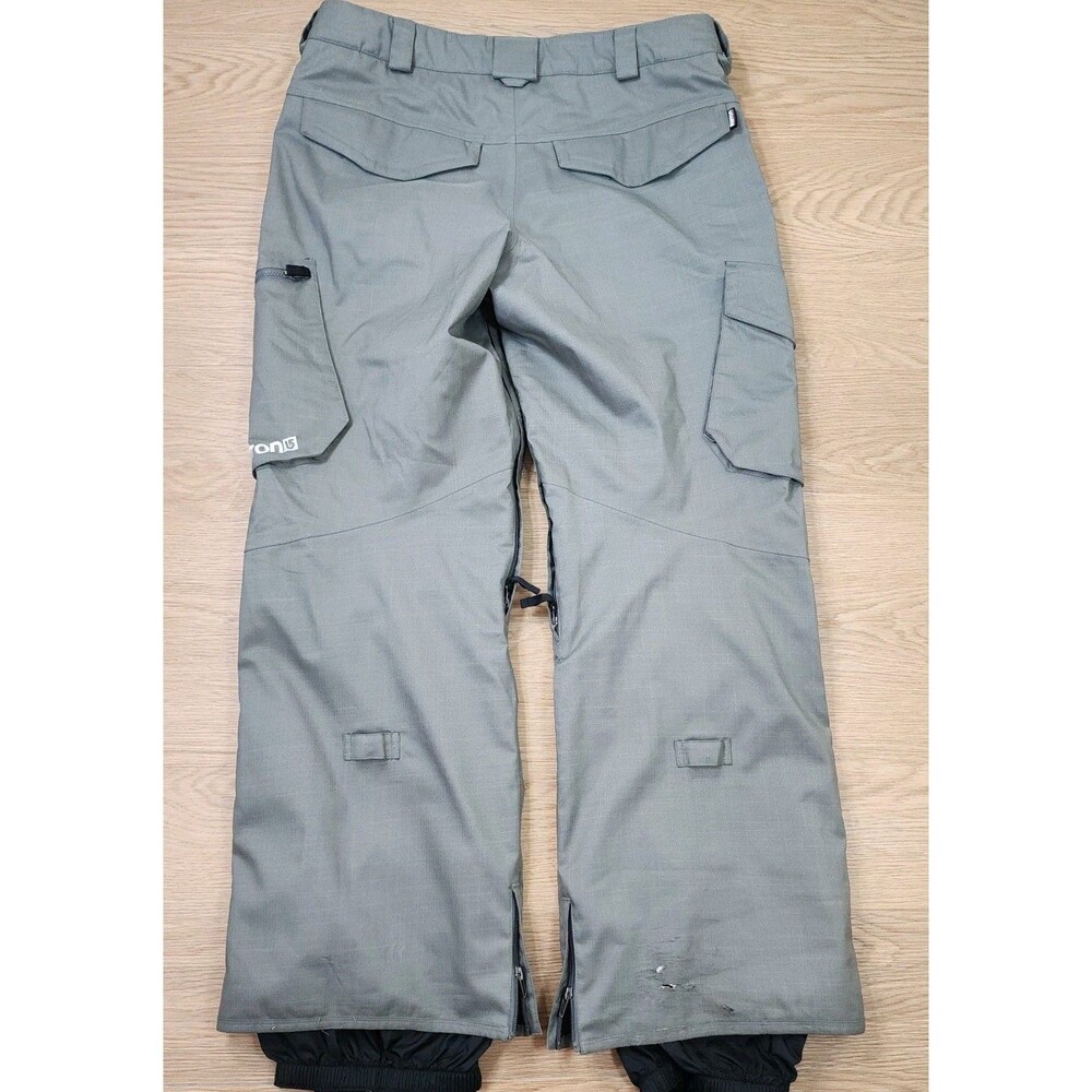 Burton Cargo Snowboard Pants Mens XL Dryride Lined Gray Ski Snow Gear 38x32